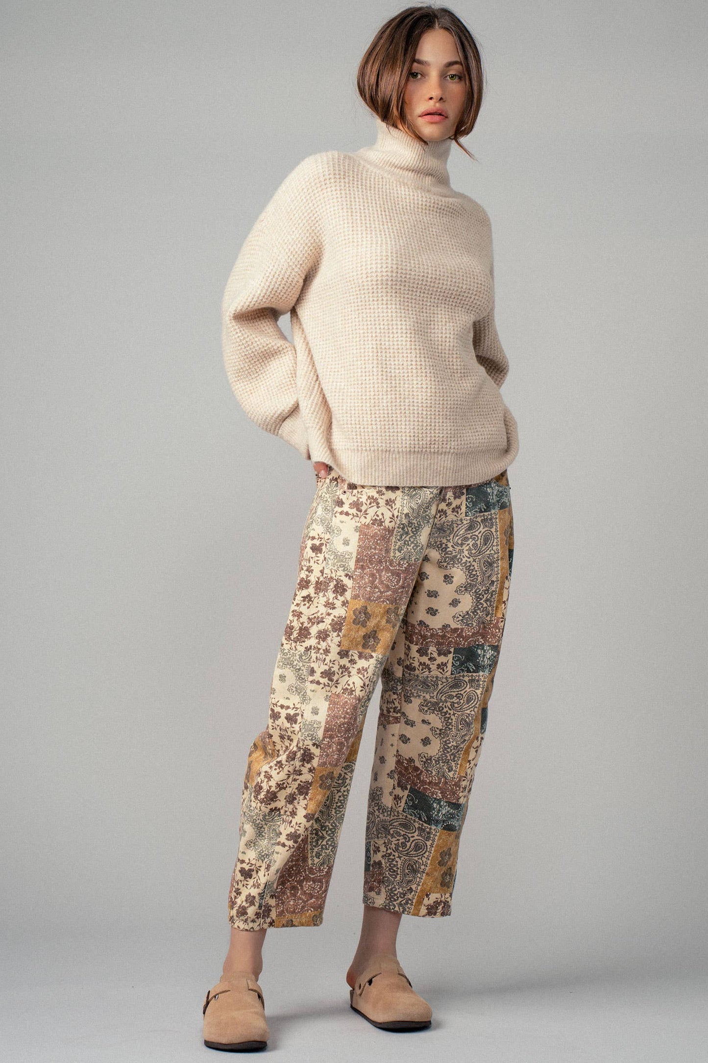 Boho Patchwork Wide Leg Pants