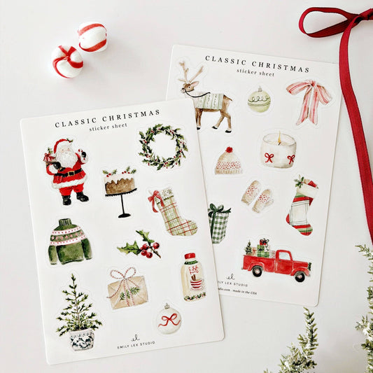 Classic christmas sticker sheets