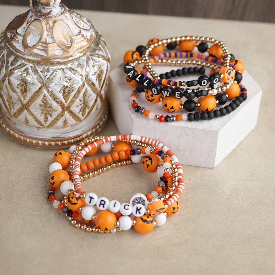 Halloween Beaded Bracelet Stack