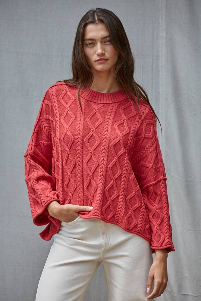 100% Cotton Cable Knit Sweater
