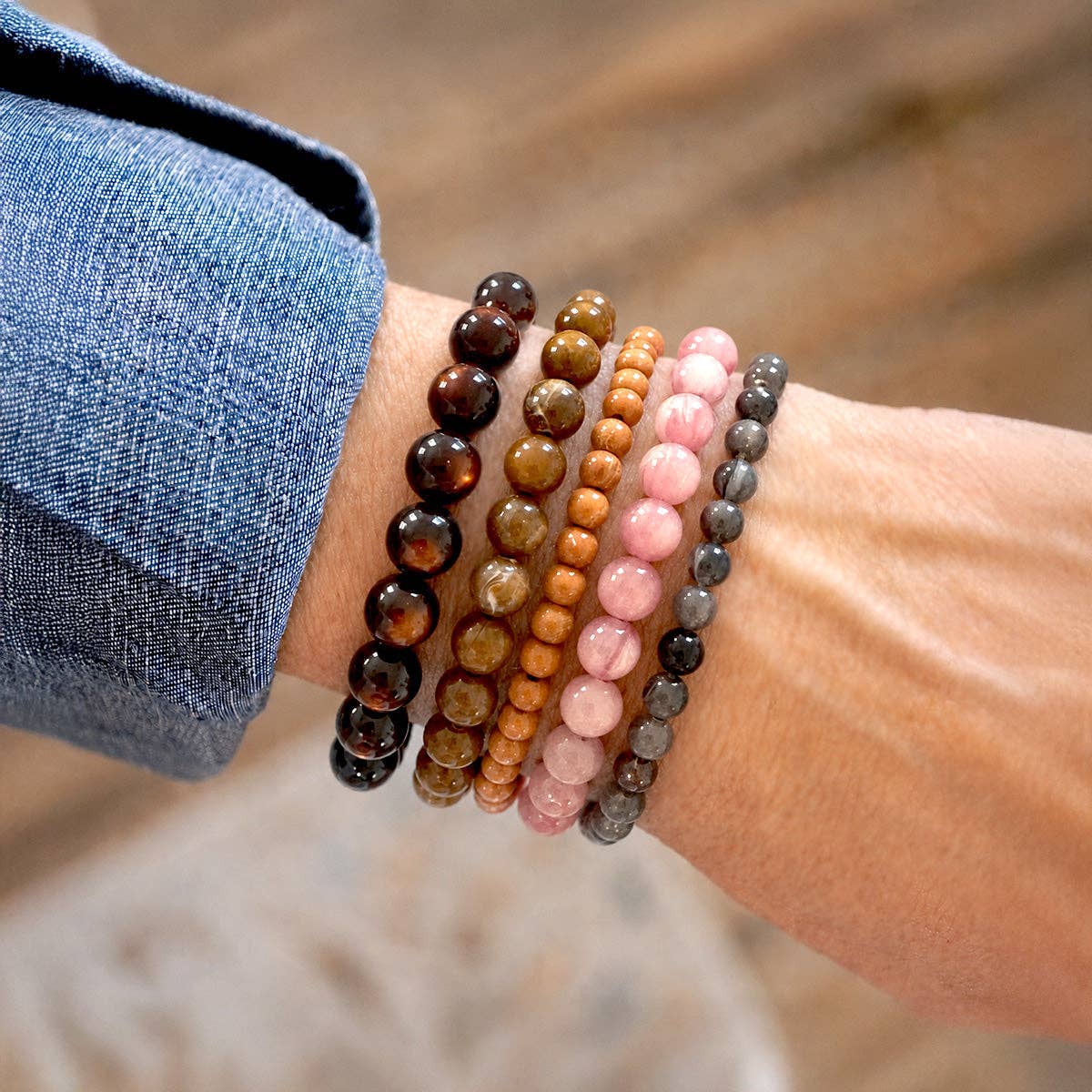 Acrylic Beaded Bracelet Set – Fall Canyon Mix