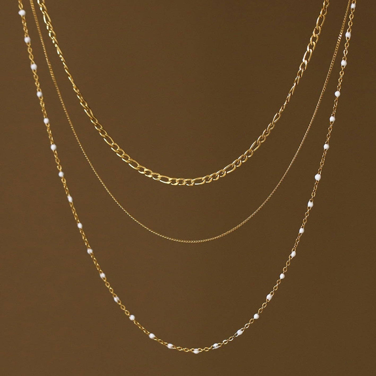 18K Gold Plated Waterproof Stainless Chain Necklace