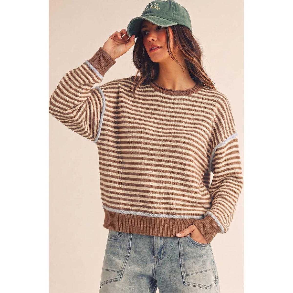 Weekend Stripe Textured Knit Pullover