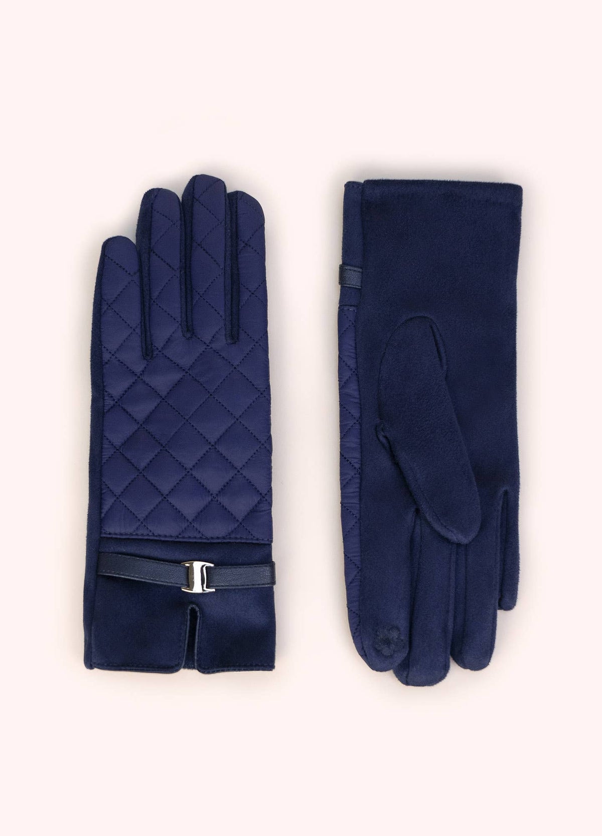 Penelope Quilted Gloves in Navy