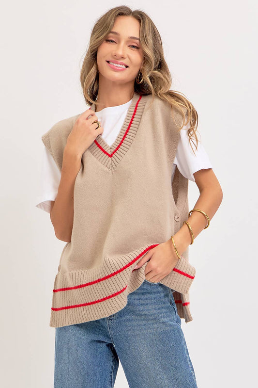 Super Soft Knit Poncho Sweater Vest