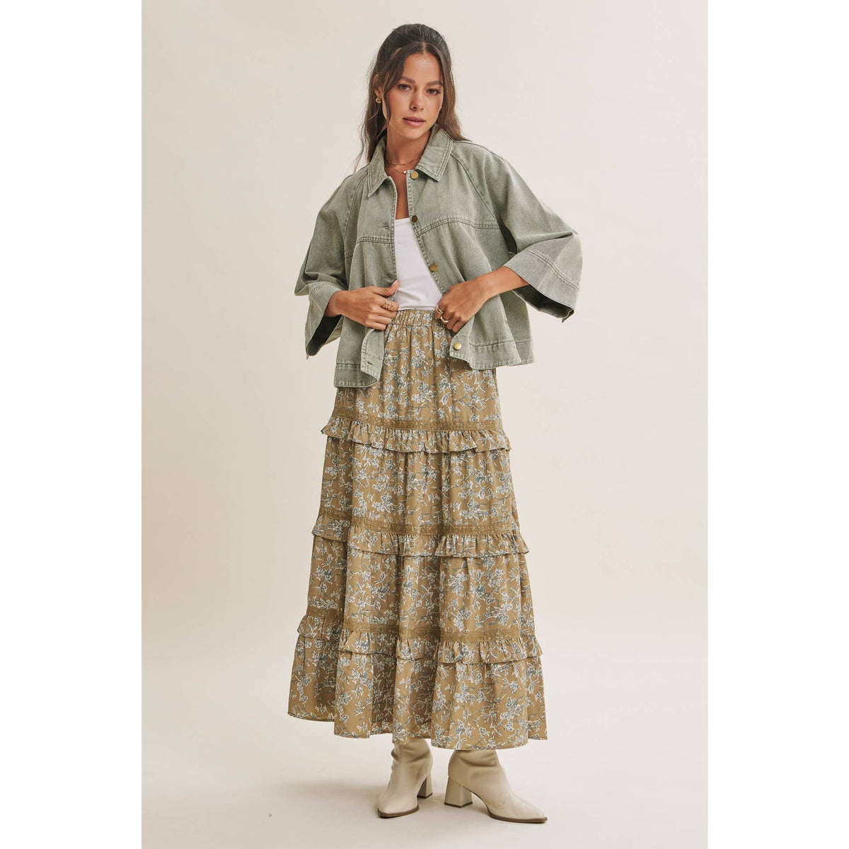 SEASONLESS MINERAL-WASHED COTTON TWILL UTILITY JACKET