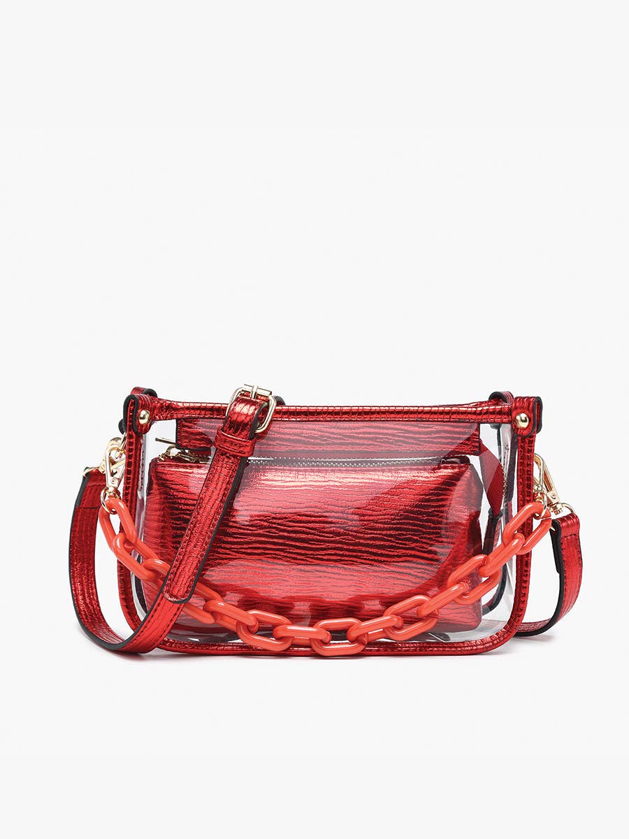Jessica Clear Crossbody w/ Chain