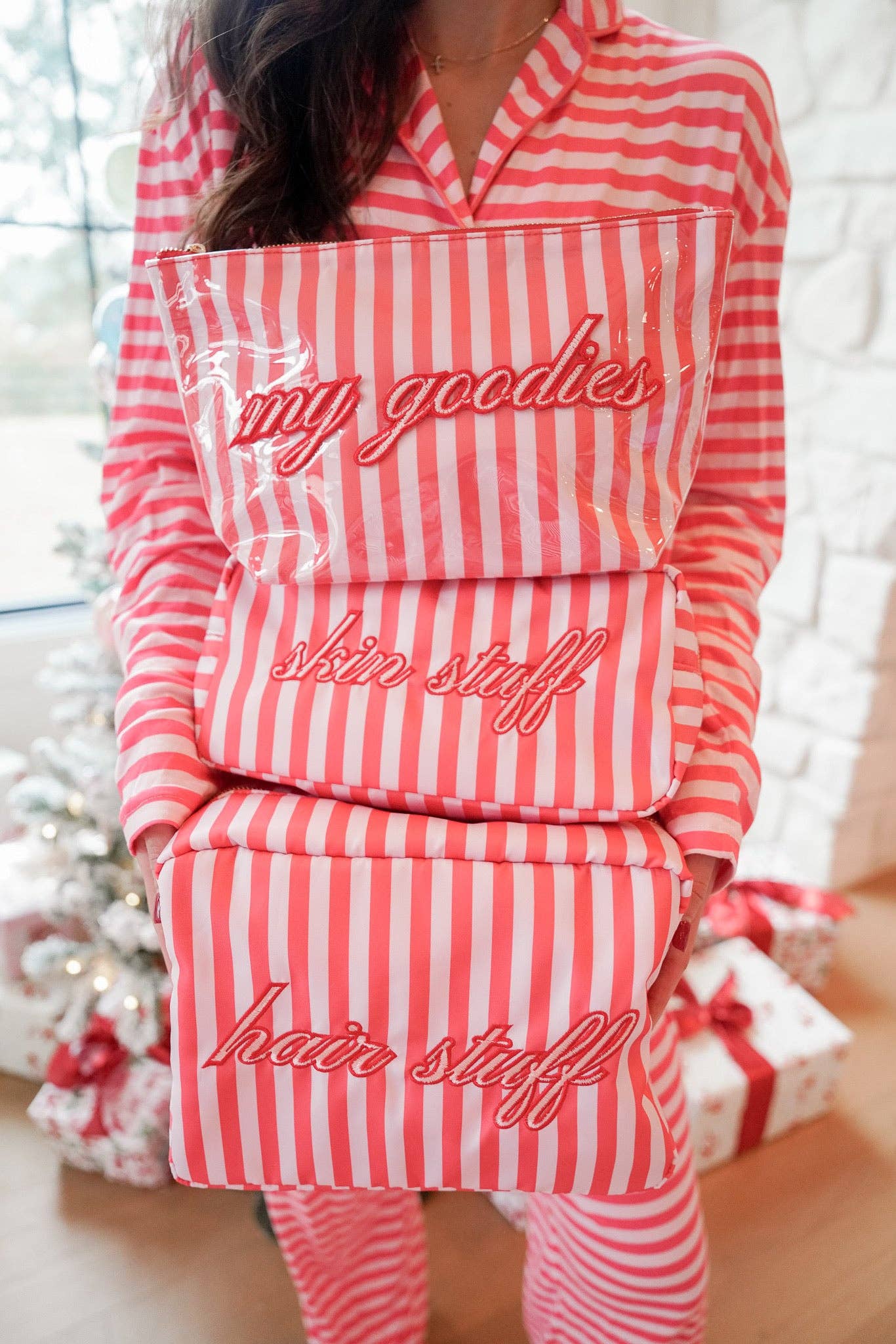 Pink & Red Stripes - Bamboo Pajama Set