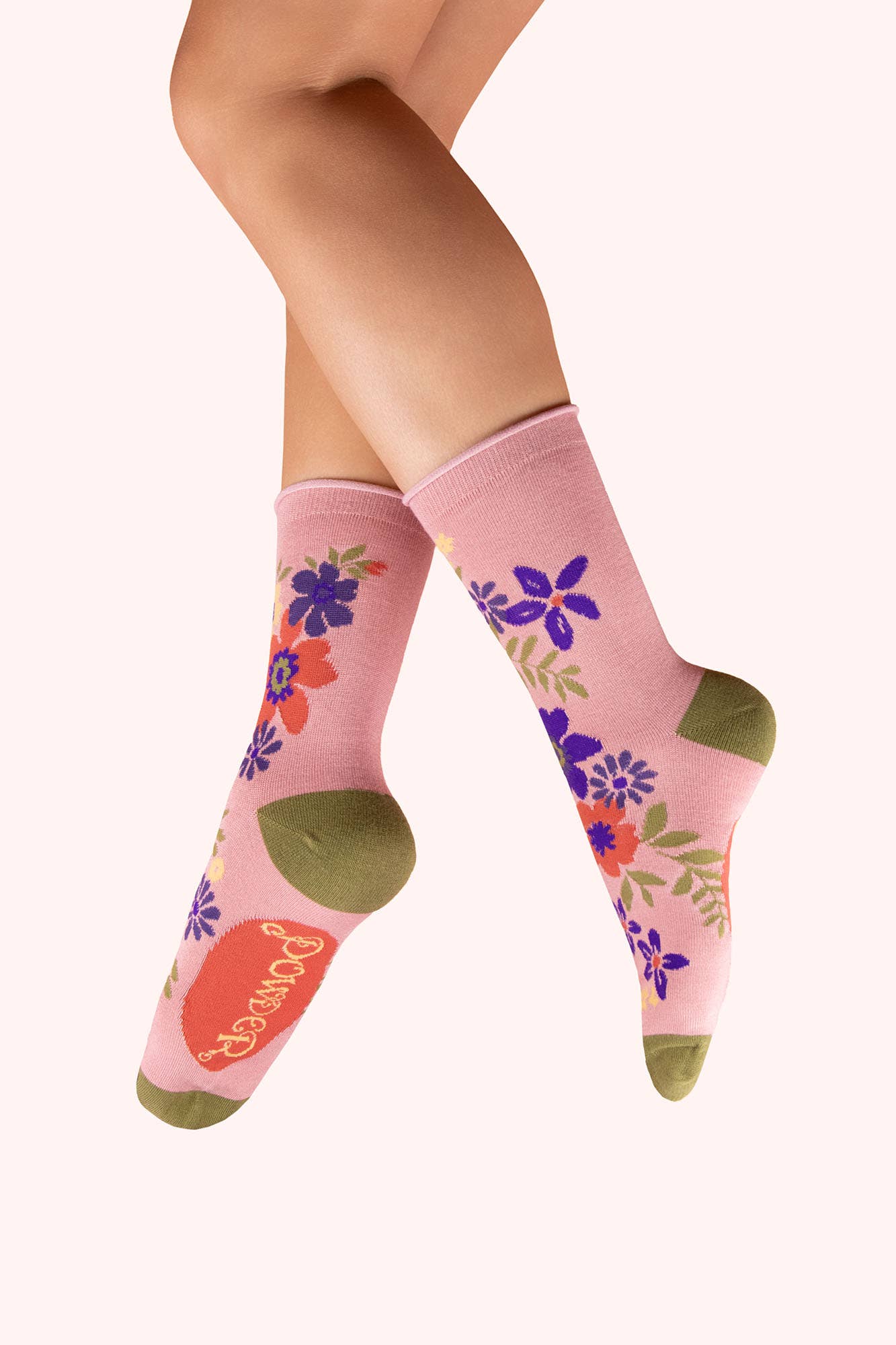 Women's Ankle Socks - Floral Spray, Candy