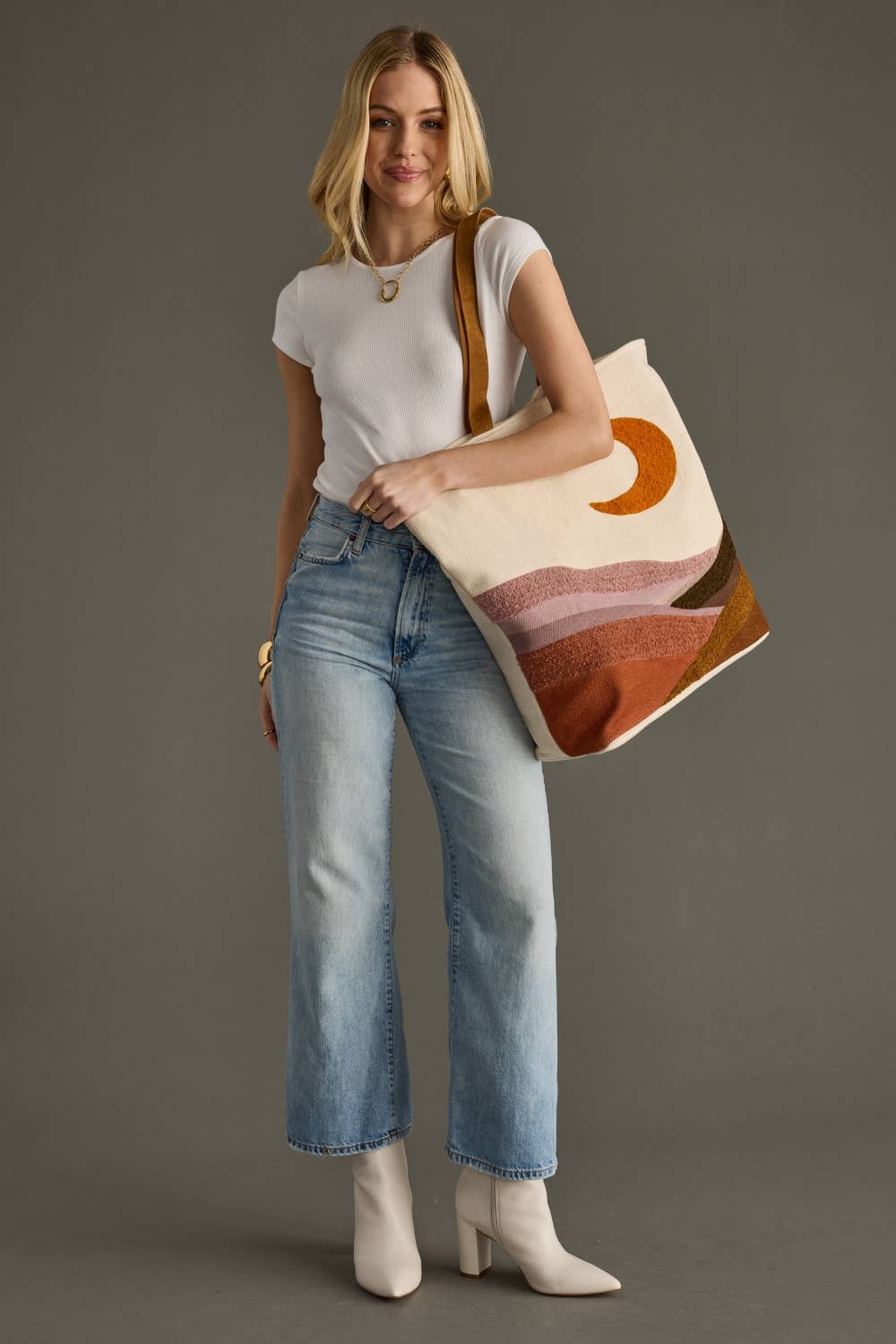 Large Boho Chic Moonrise Scene Tote - 2 Designs Available