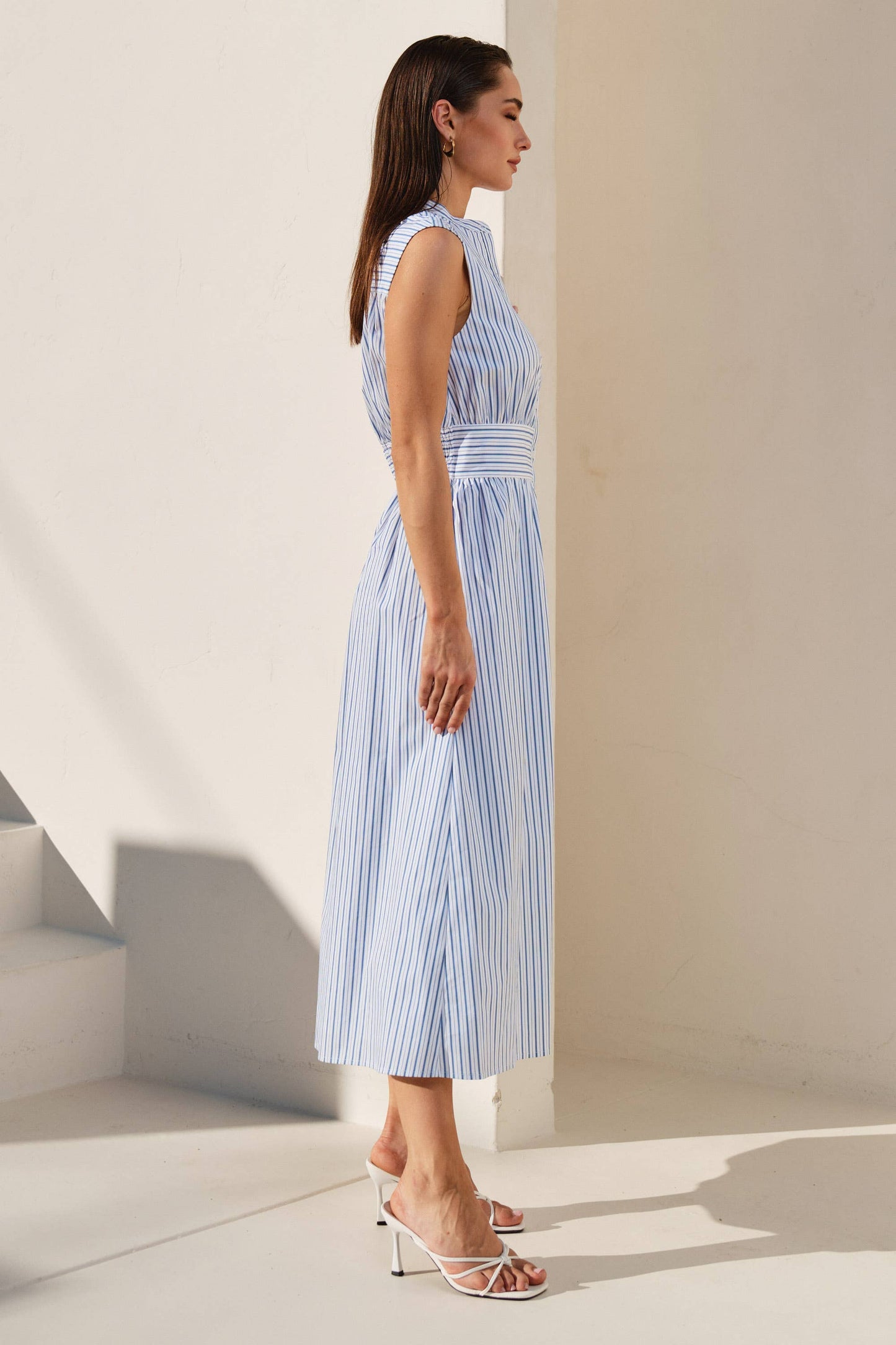 Nautical Striped Maxi Dress