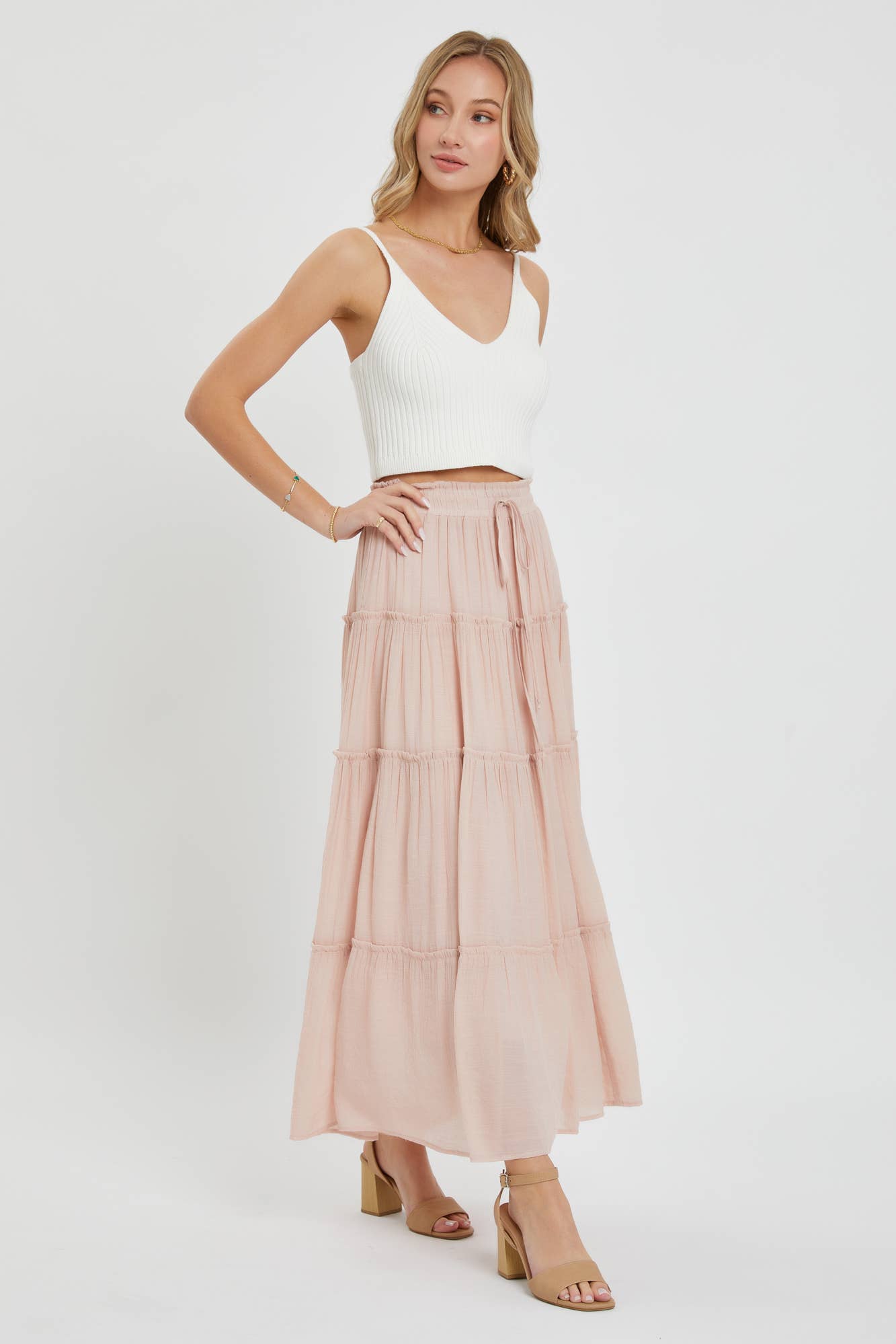 Flowy Tiered Boho Maxi Skirt