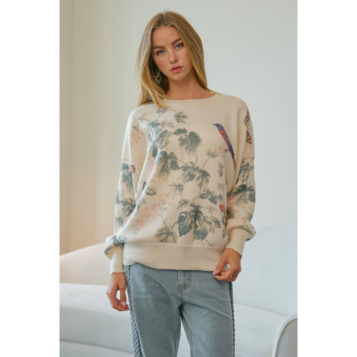 Poetic Woodland Flight Flora Knit Pullover