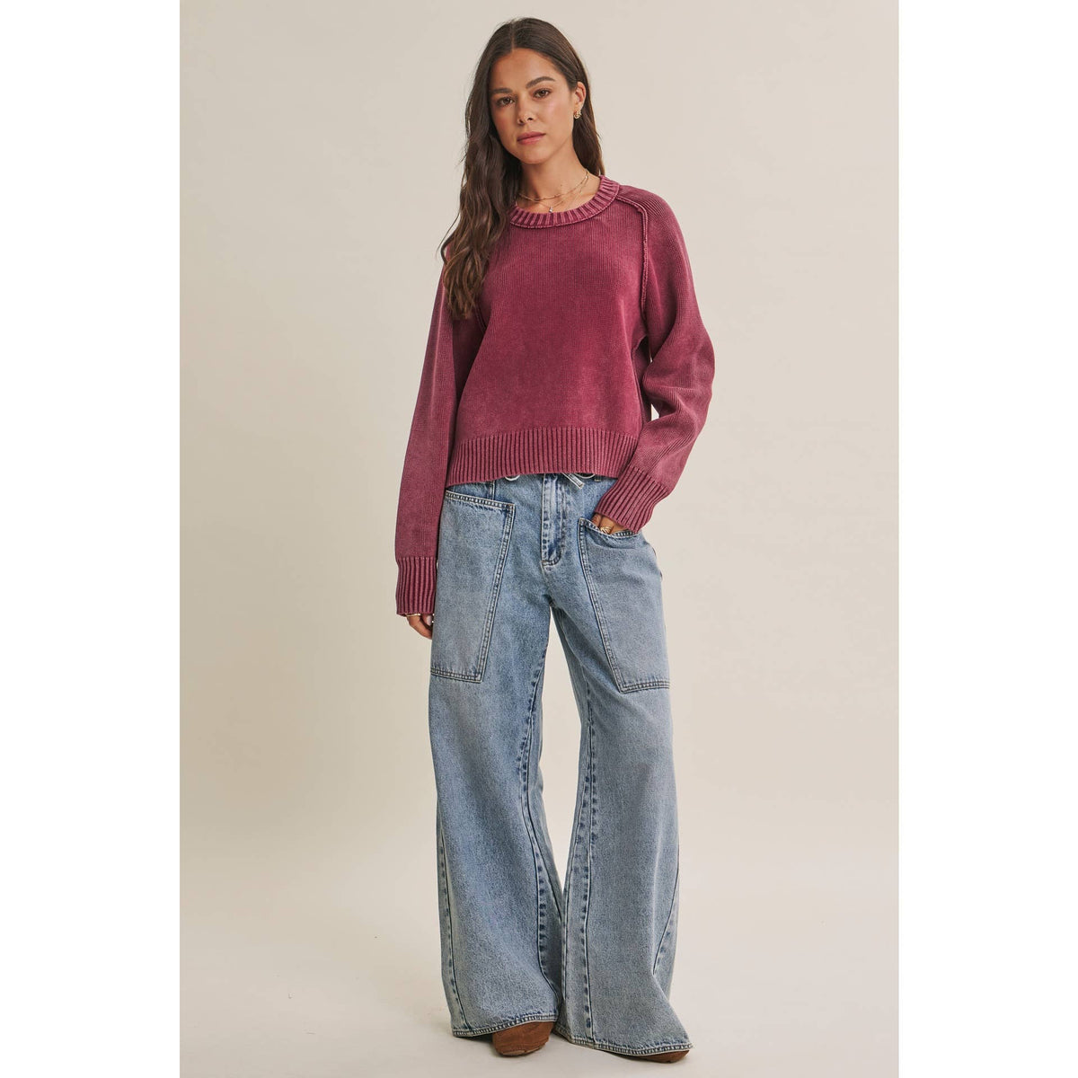 Fireside Weekend Vintage Mineral-washed Cotton Sweater