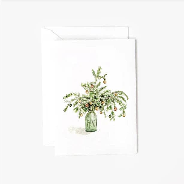 Christmas boughs mini enclosure notecard