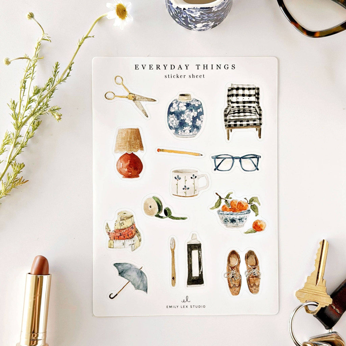 Emily Lex Everyday things sticker sheets