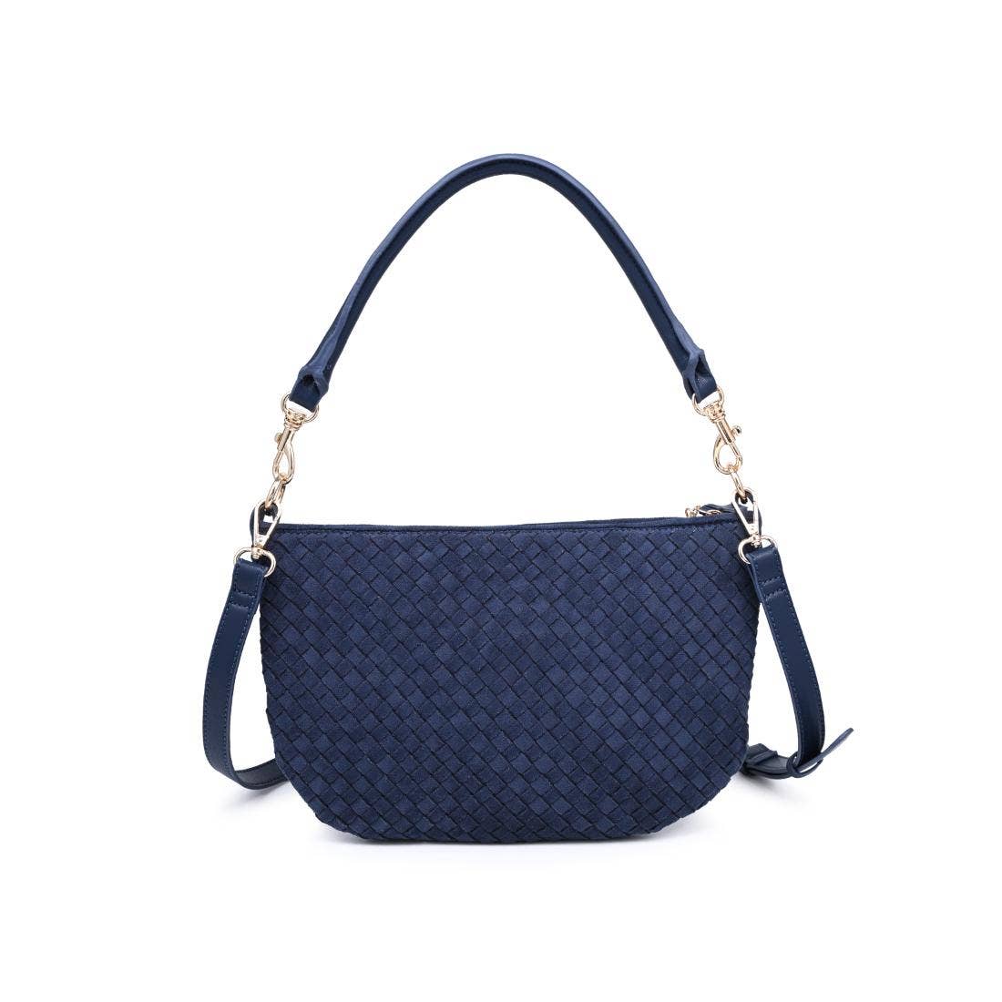 Woven Faux Suede Hobo/Crossbody Bag