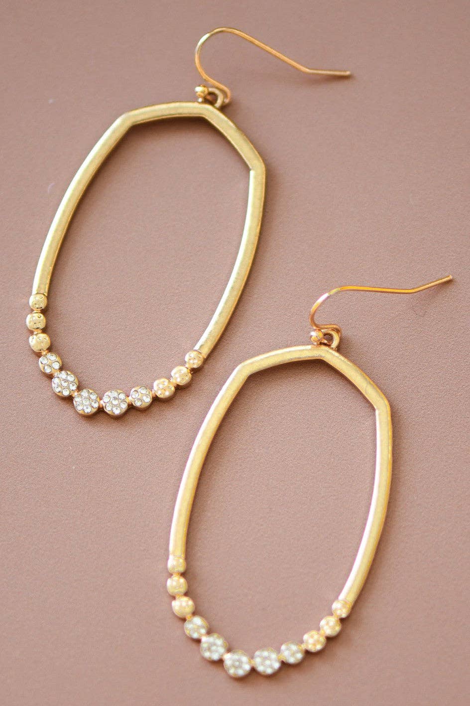 Gold Plated White Zirconia Drop Earrings