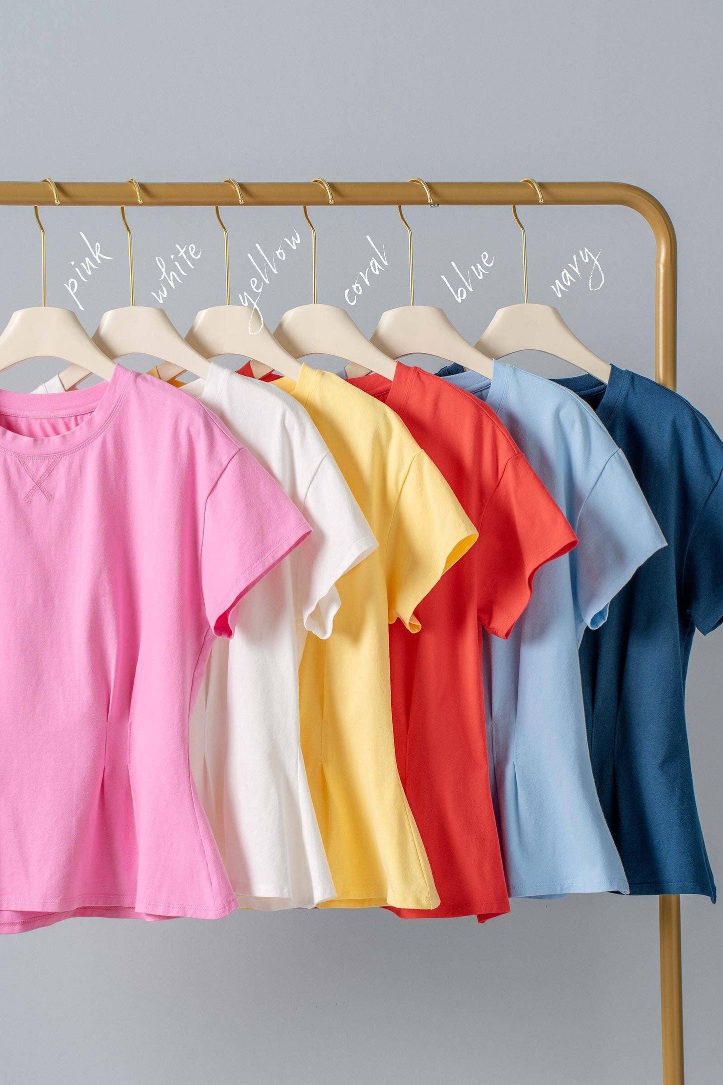 Pleated Waist Cotton Spandex Everyday Tee