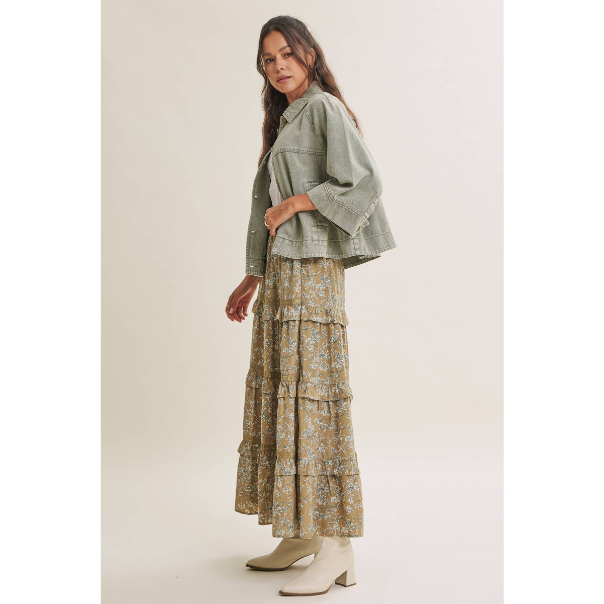 SEASONLESS MINERAL-WASHED COTTON TWILL UTILITY JACKET