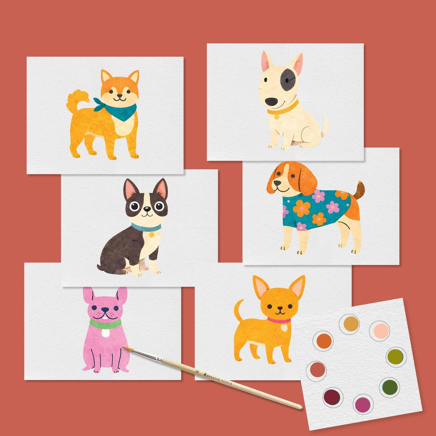 Super Pups Watercolor Postcard Kit- All in One Set