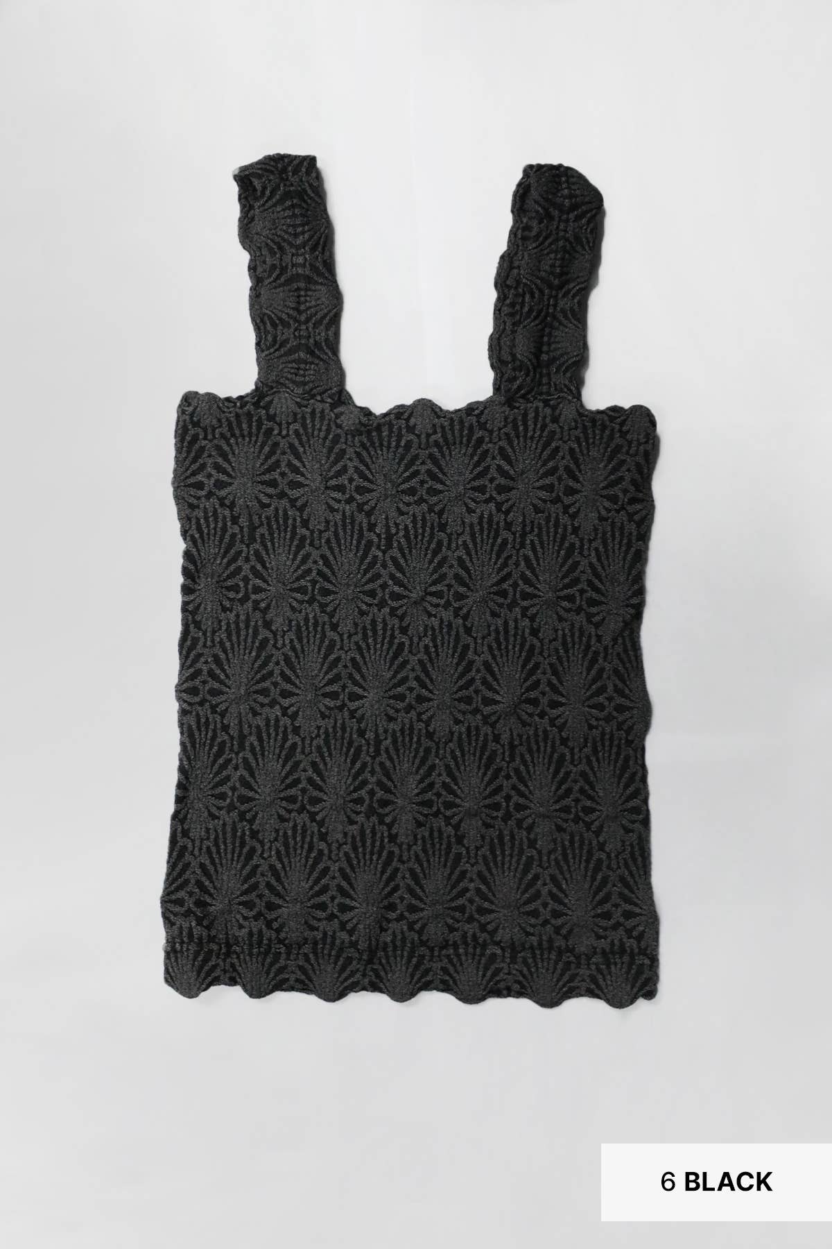 Lace Textured Square Neck Tank Top