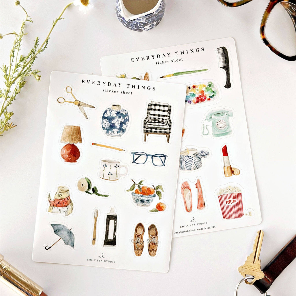 Emily Lex Everyday things sticker sheets