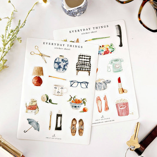 Emily Lex Everyday things sticker sheets