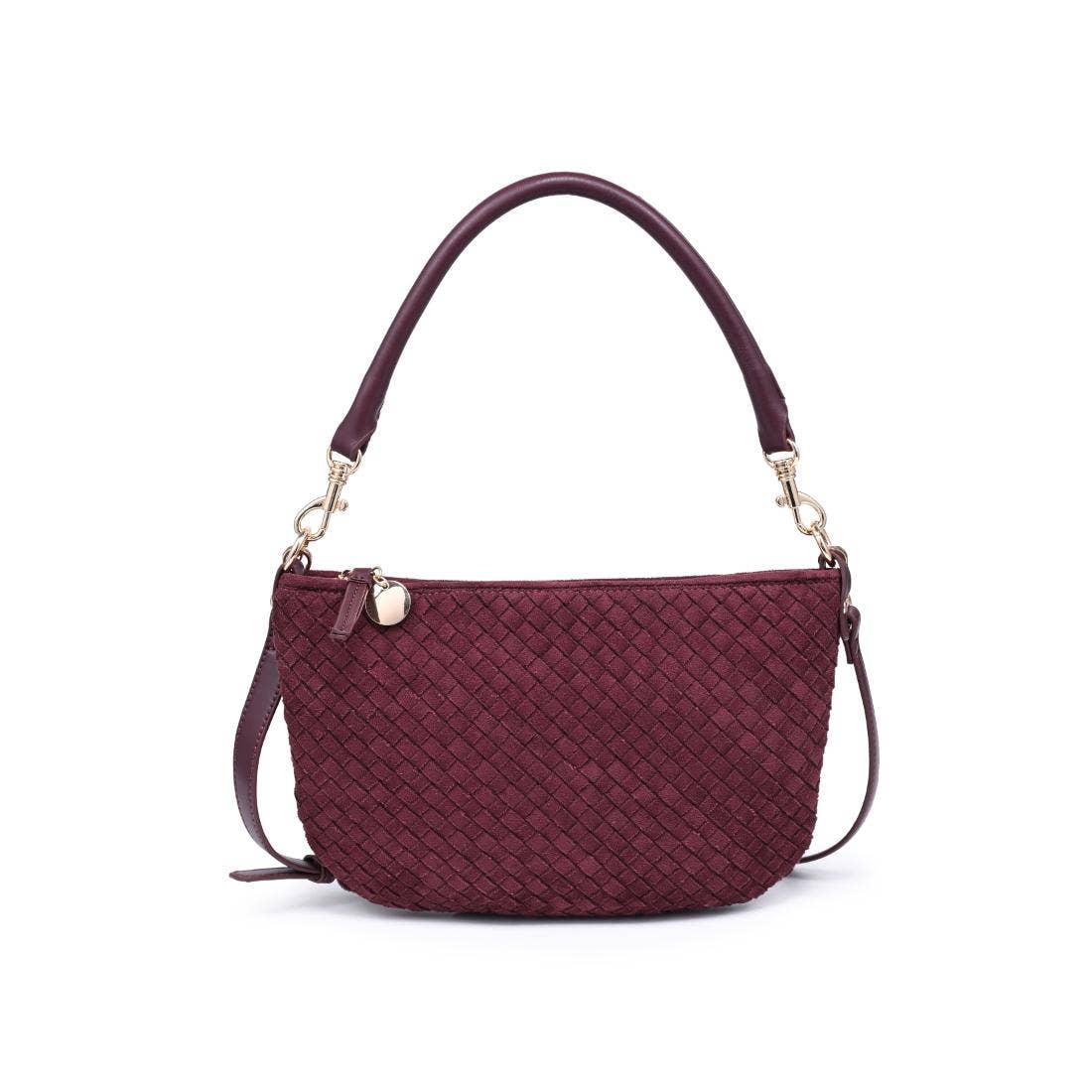 Woven Faux Suede Hobo/Crossbody Bag