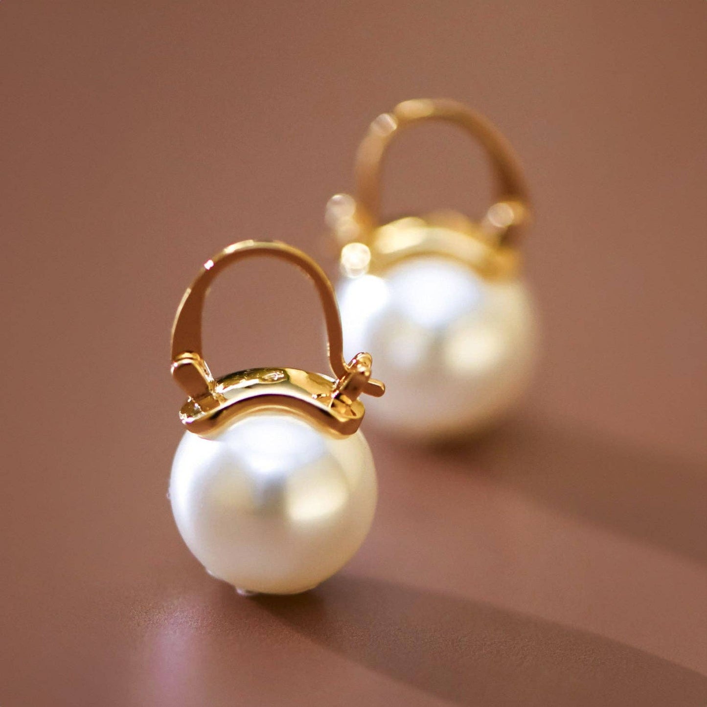 18K Gold plated Stainless Steel Pearl Drop Earrings