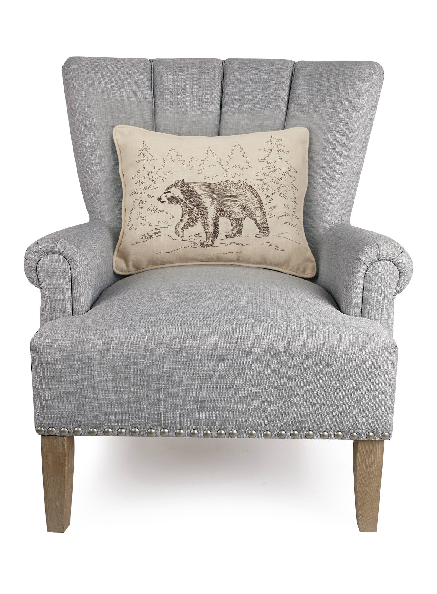 Minimalist Bear Embroidered Pillow
