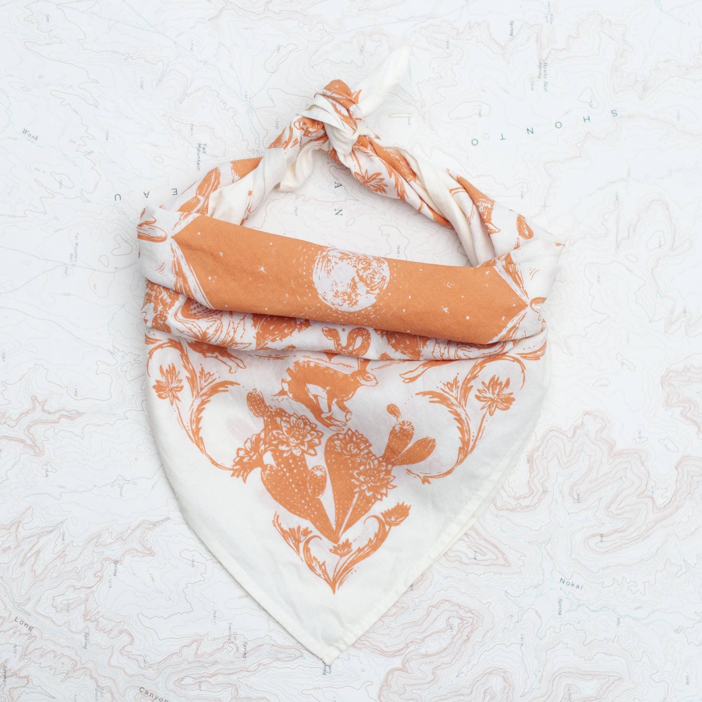 Desert Nights Premium Discharge Cotton Bandana - Terracotta