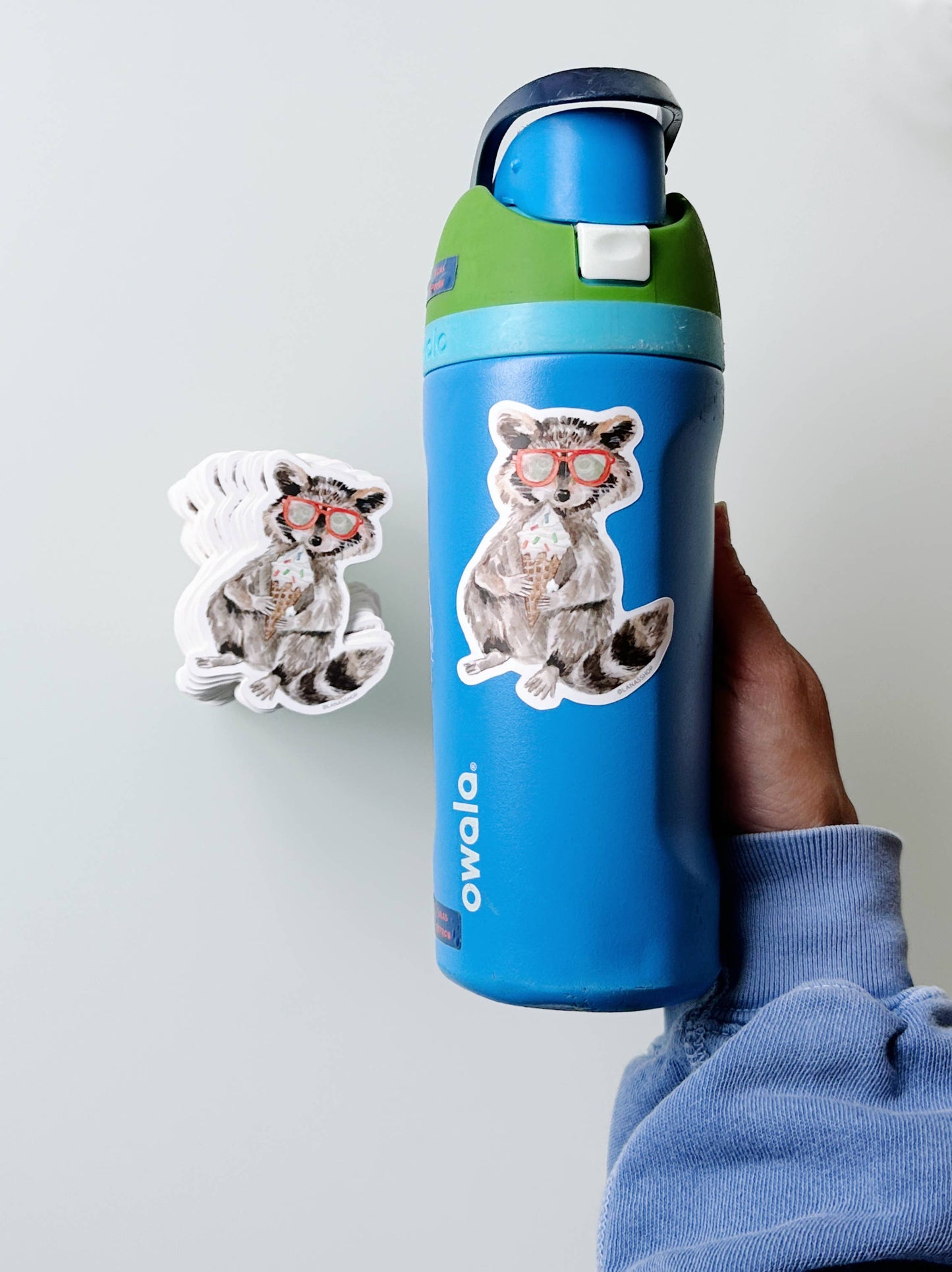Raccoon with Ice Cream Sticker