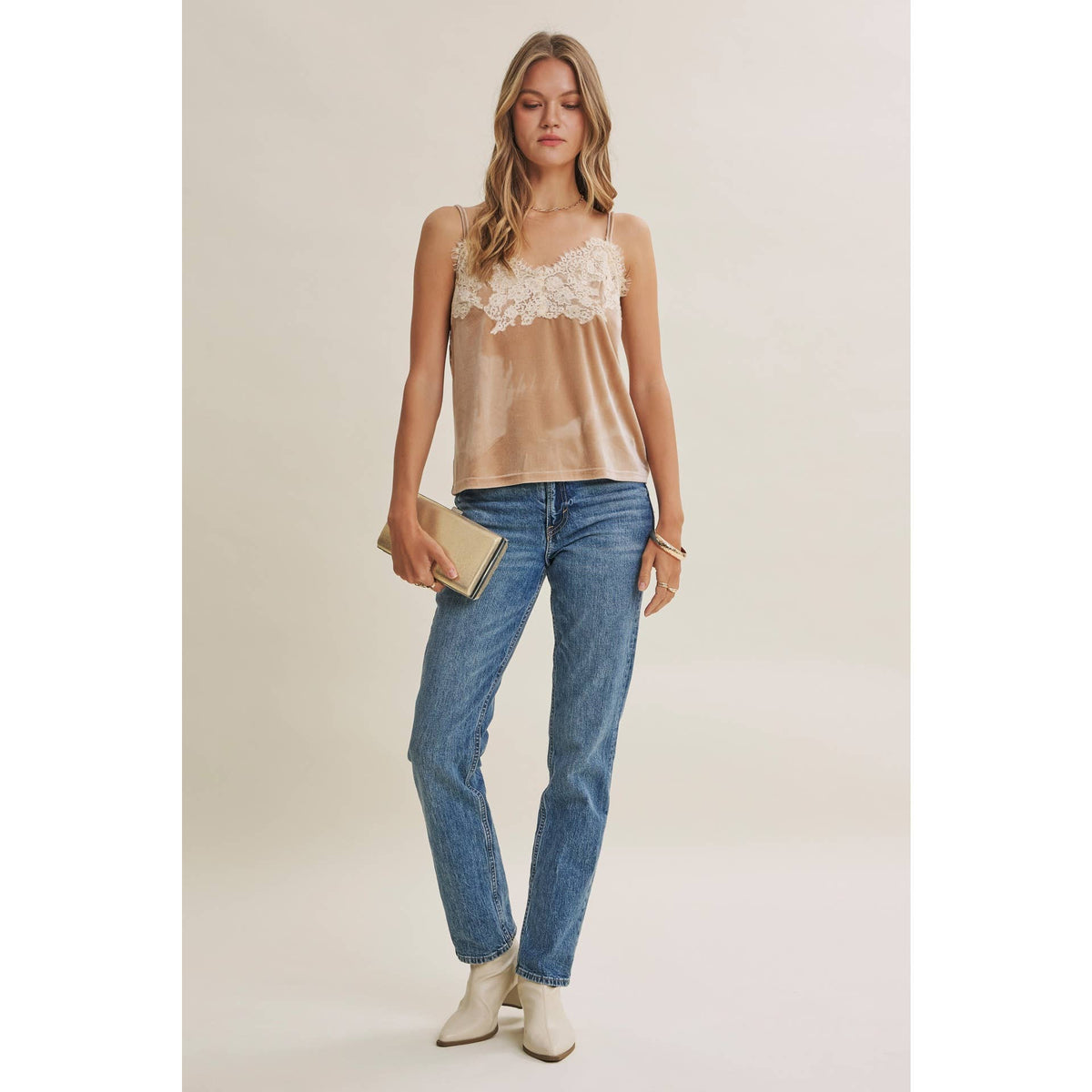 Eyelash Lace Velvet Cami