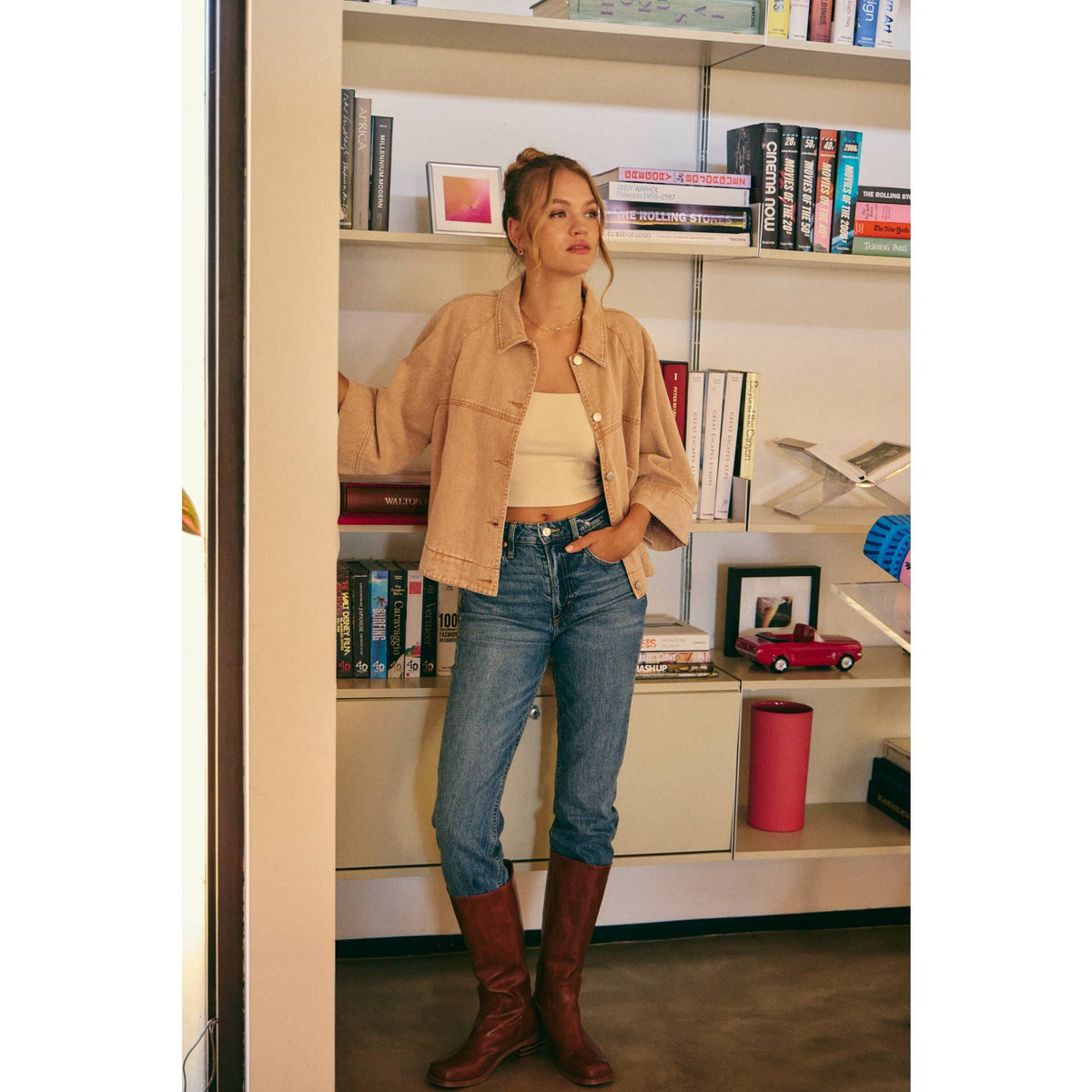 SEASONLESS MINERAL-WASHED COTTON TWILL UTILITY JACKET