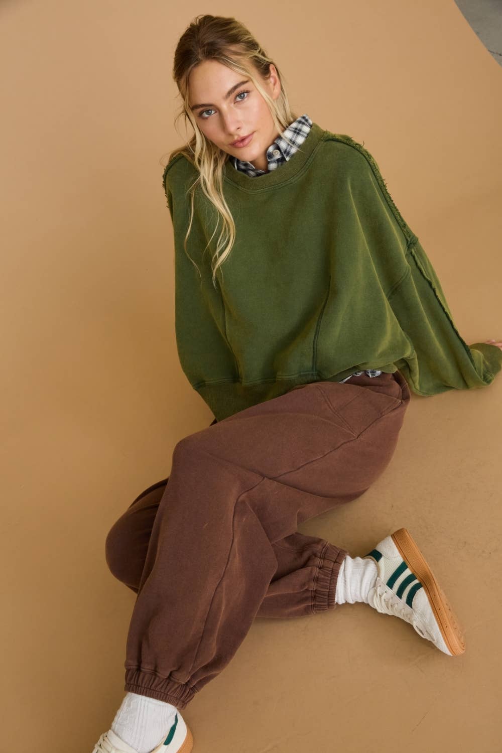 Washed Cropped Oversized Sweatshirt