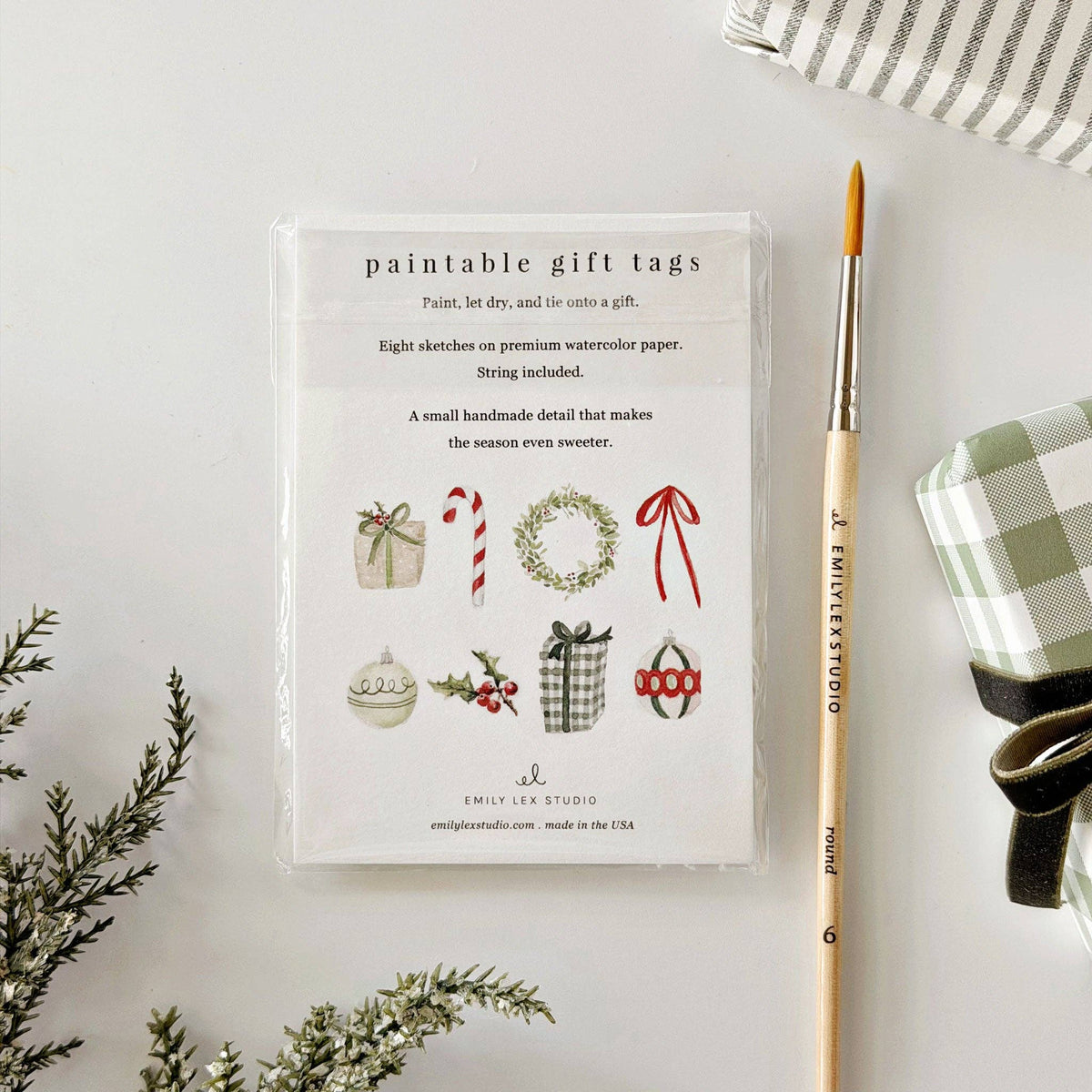 Classic christmas paintable gift tags