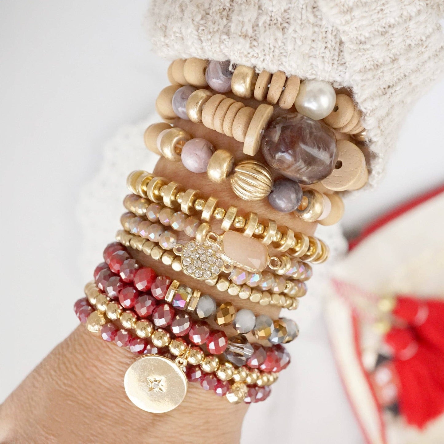 Merlot Golden Hour Bracelet Stack