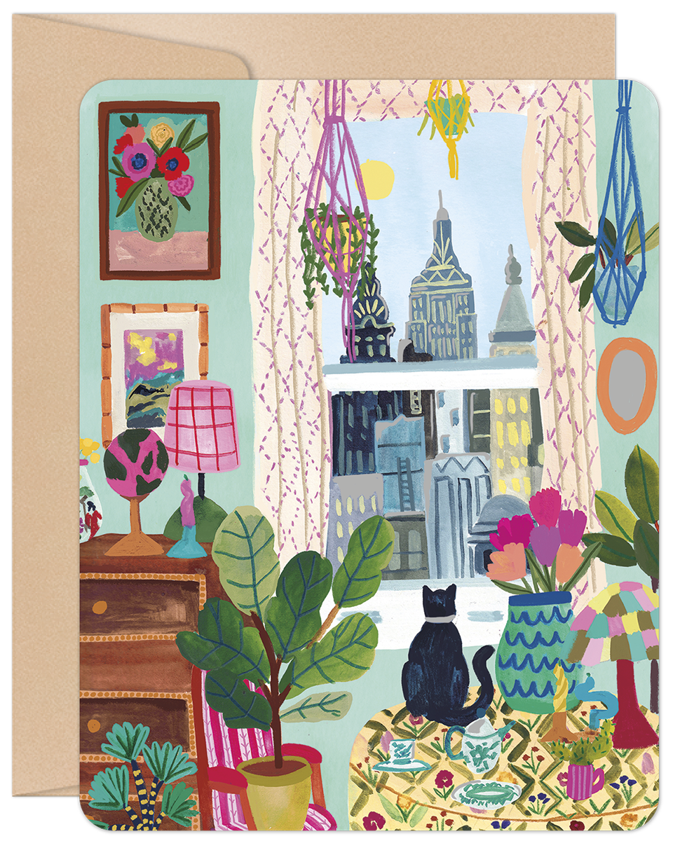 City Kitty Birthday Card