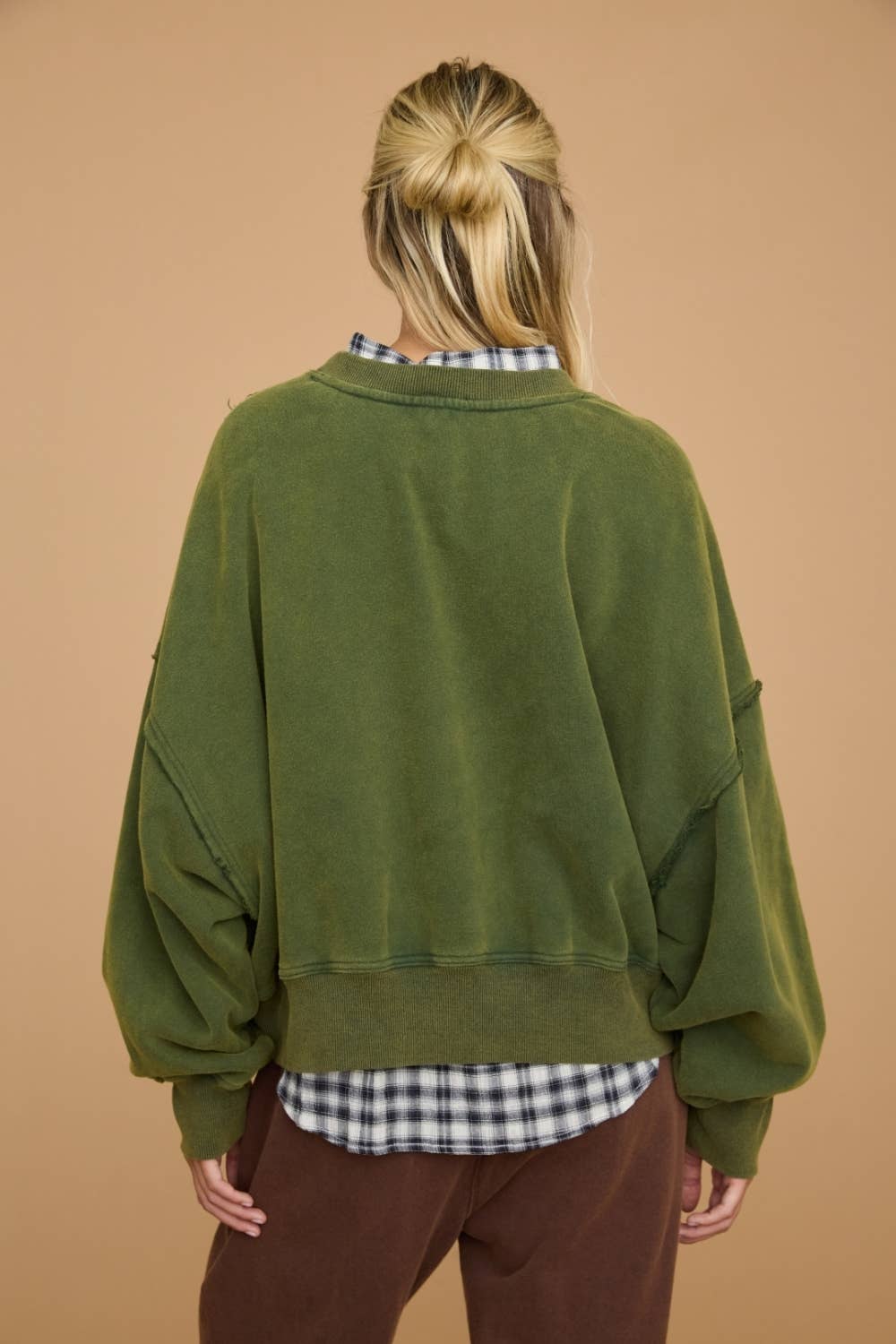 Washed Cropped Oversized Sweatshirt