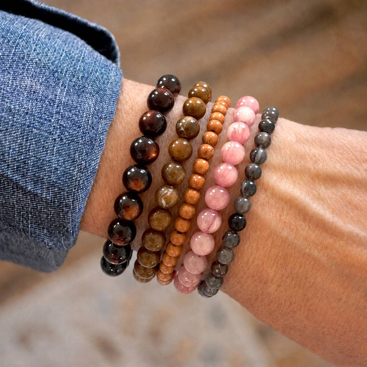 Acrylic Beaded Bracelet Set – Fall Canyon Mix