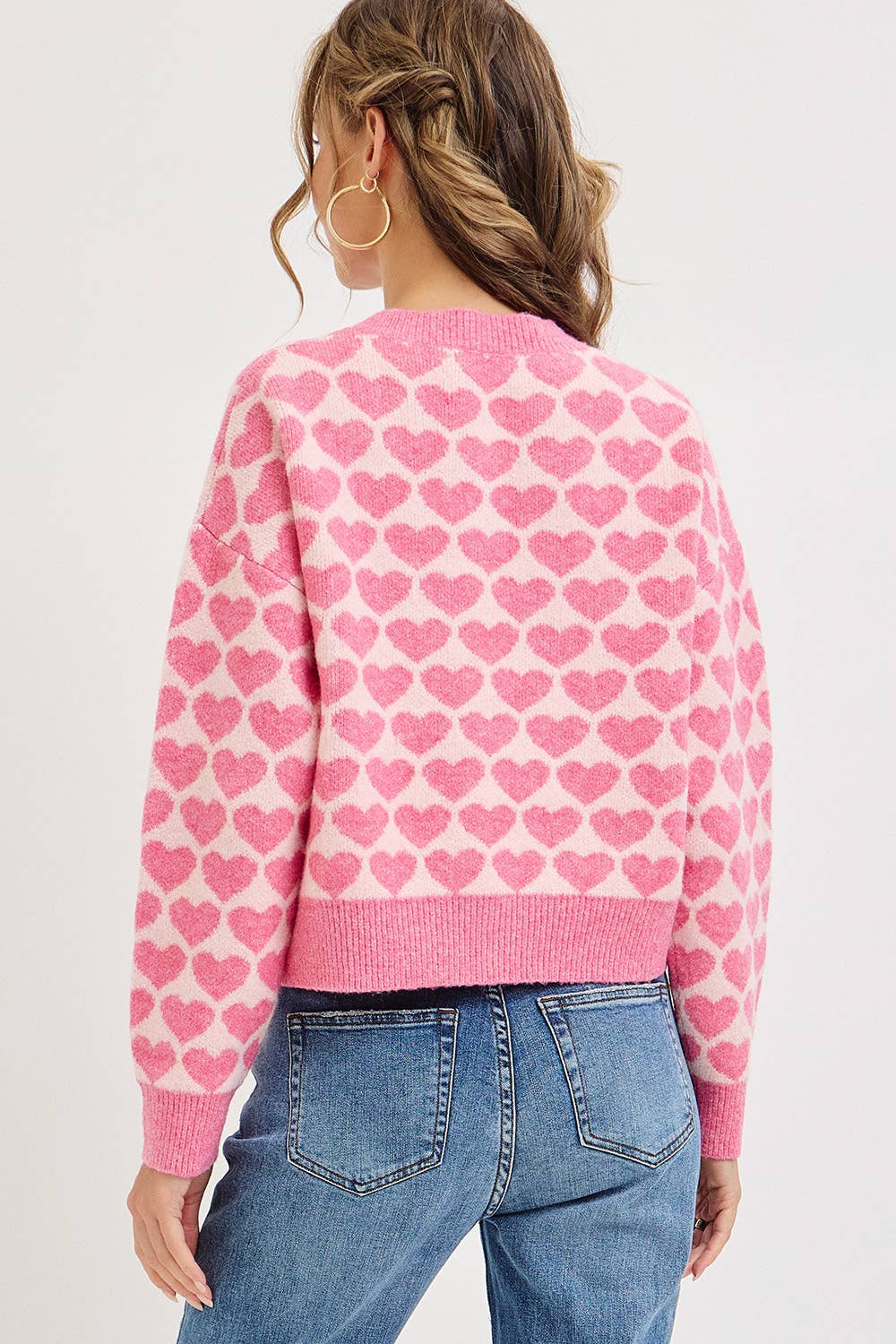 Sweetheart Button Cardigan – Pink or Red