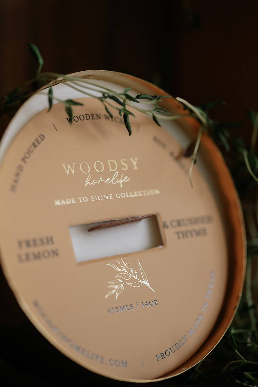Fresh Lemon & Crushed Thyme Solid Brass 14oz Soy Candle