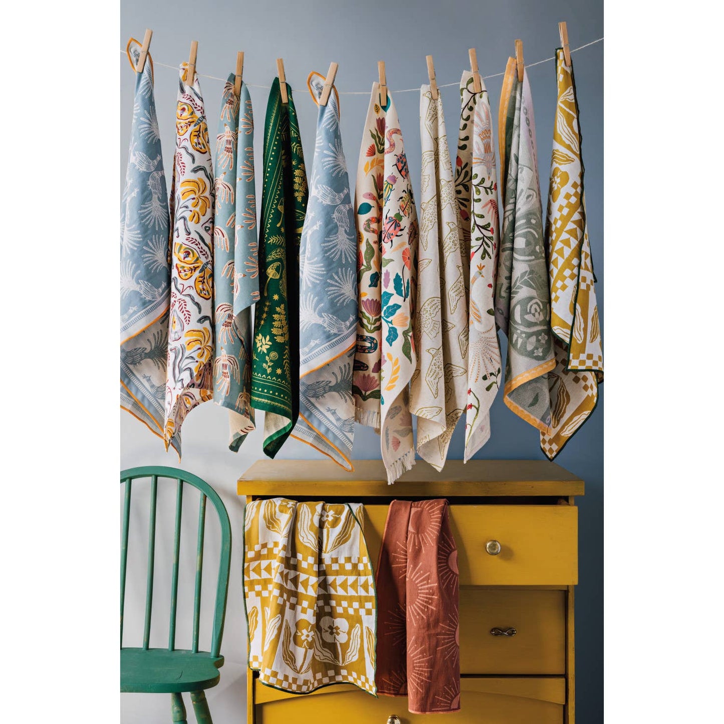Fancy Bugs Embroidered Dishtowel