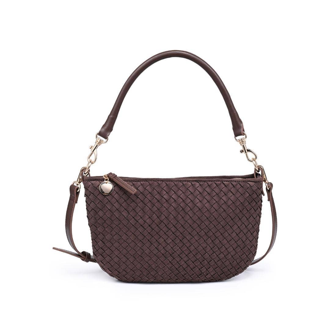 Woven Faux Suede Hobo/Crossbody Bag