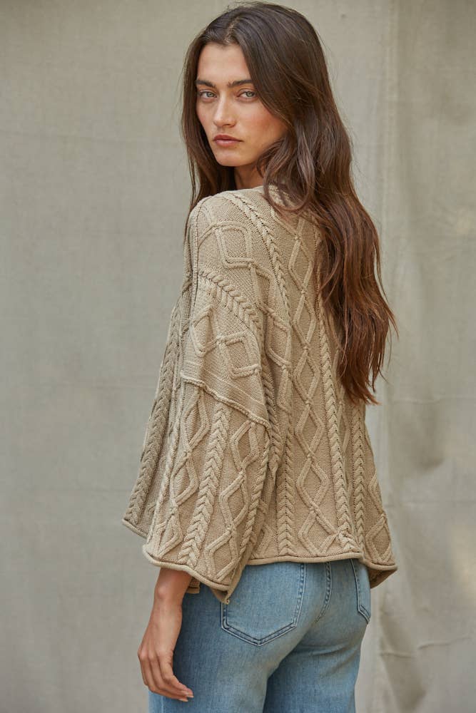 100% Cotton Cable Knit Sweater