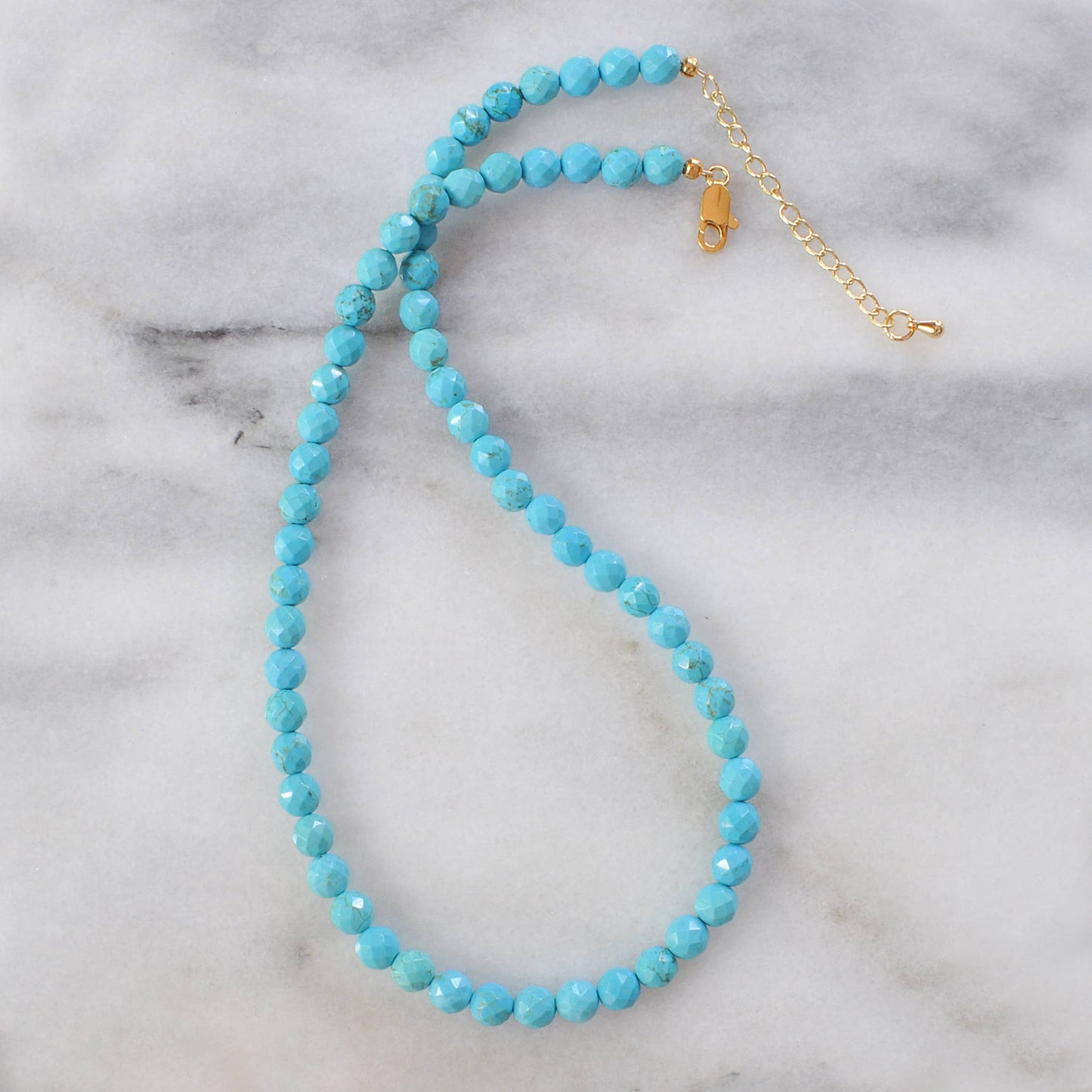Gemstone Bead Necklace in Turquoise, Blue Lapis, Tiger Eye