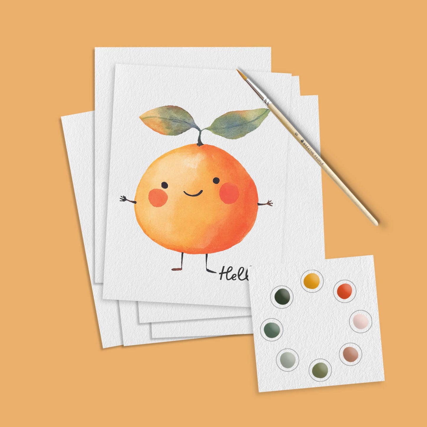 Happy Fruits All in One Watercolor Postcard Kit for Kids