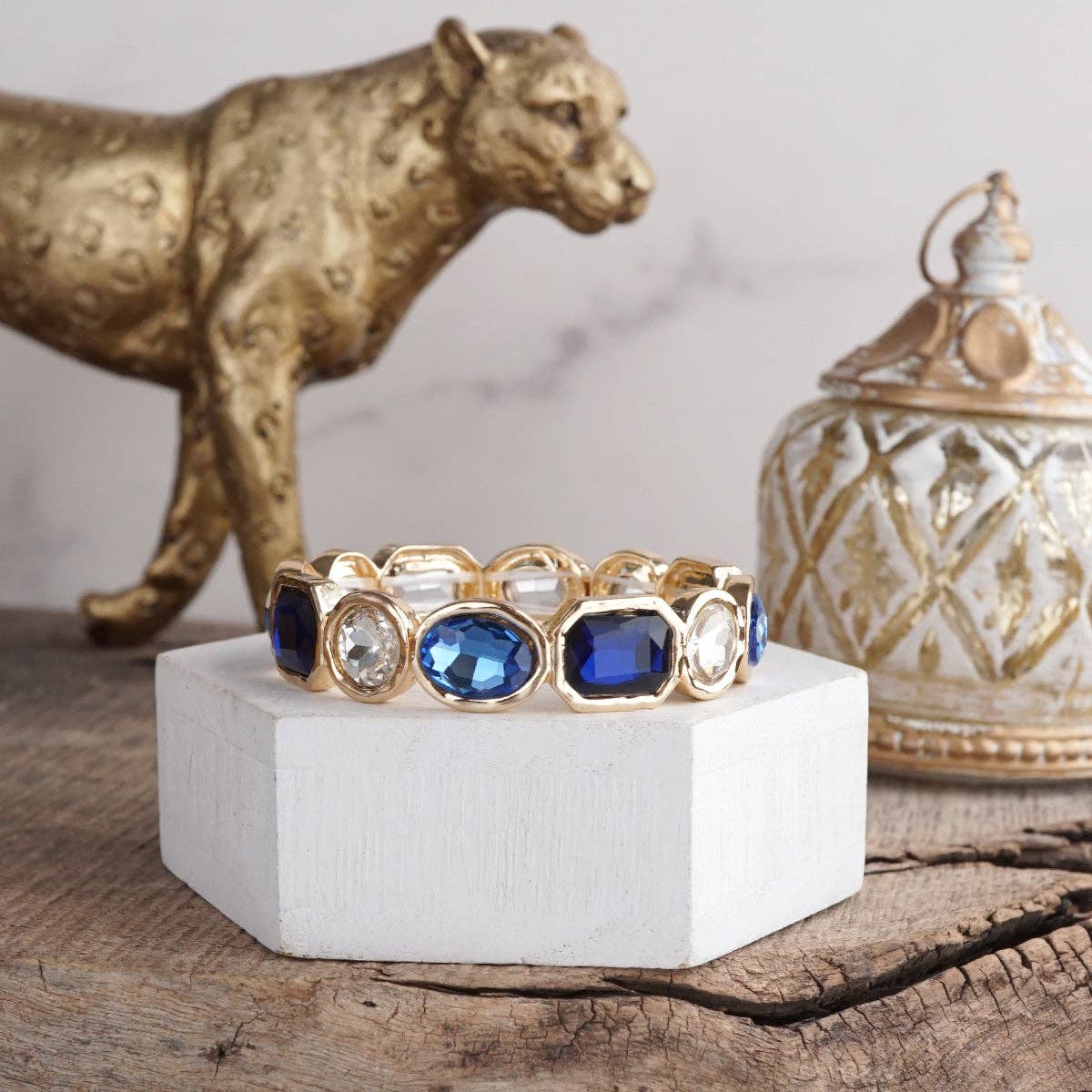 Radiant Array – Statement Stretchy Gem Bangle