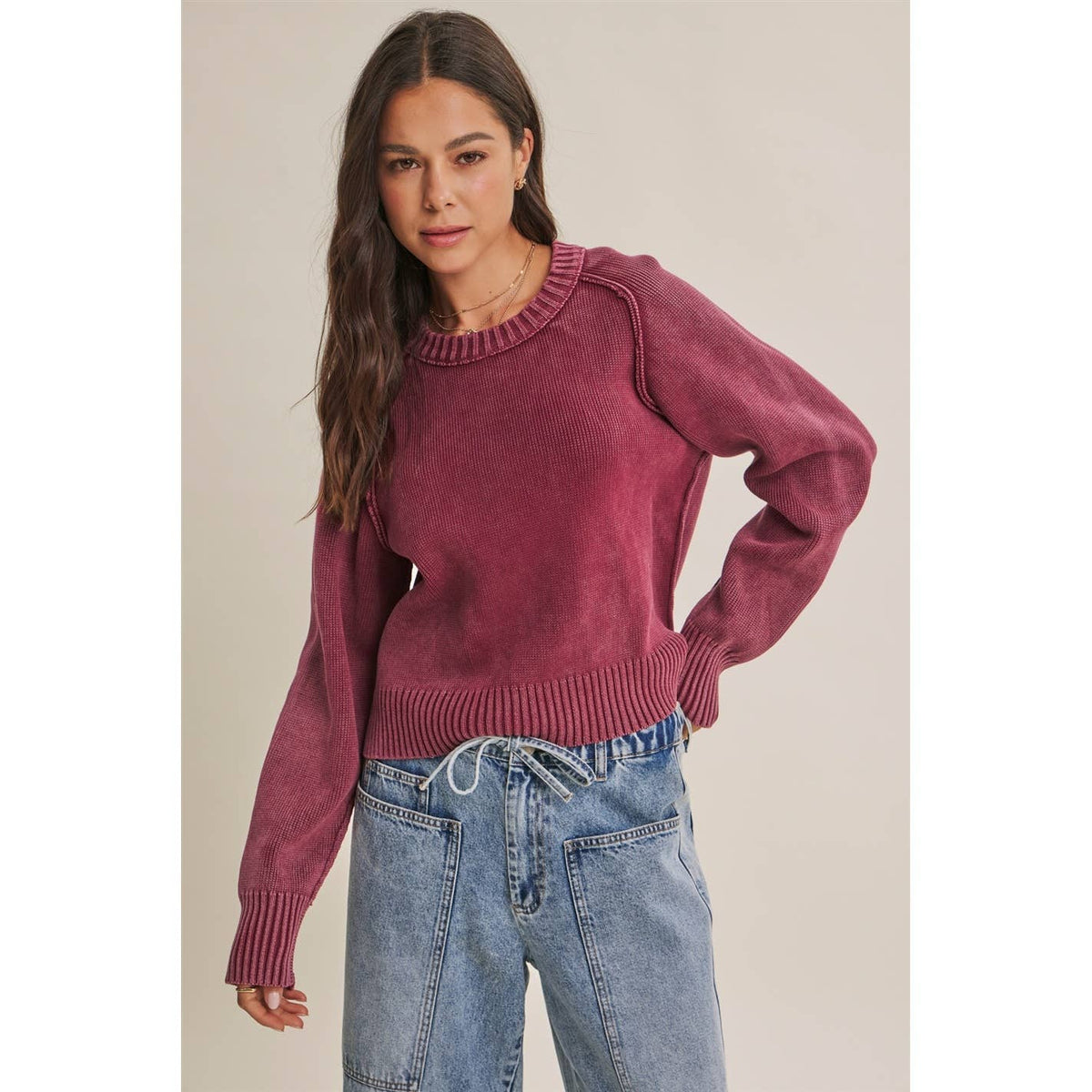 Fireside Weekend Vintage Mineral-washed Cotton Sweater